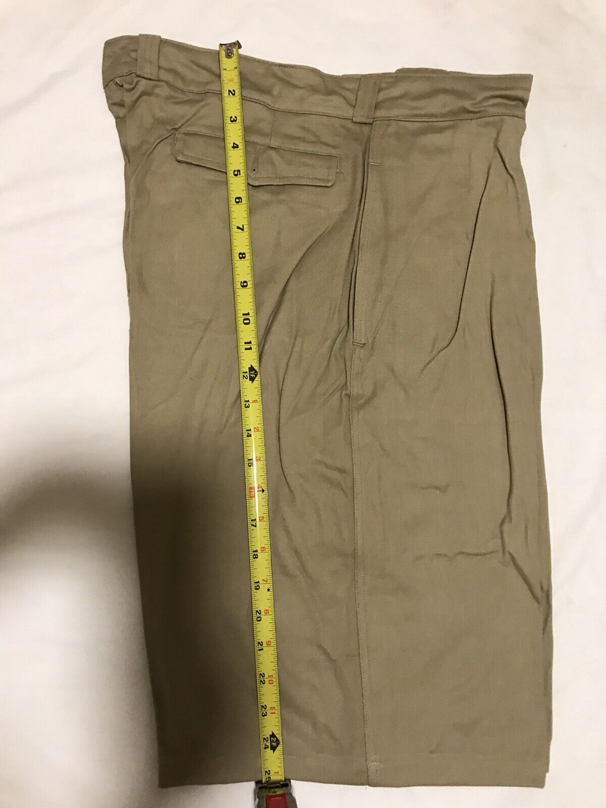 Genuine French Army Vintage Cotton Chino Khaki Short New - Image 2